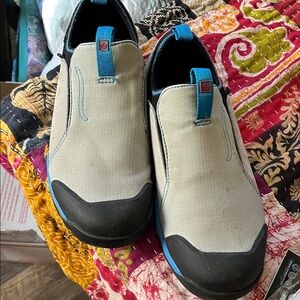 Men's Canvas Slip-On Loafers - Beige and Black 10.5 m